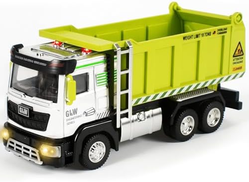 GoxyCraft Construction Dump Truck Toy, 1:40 Model with Lights & Sounds