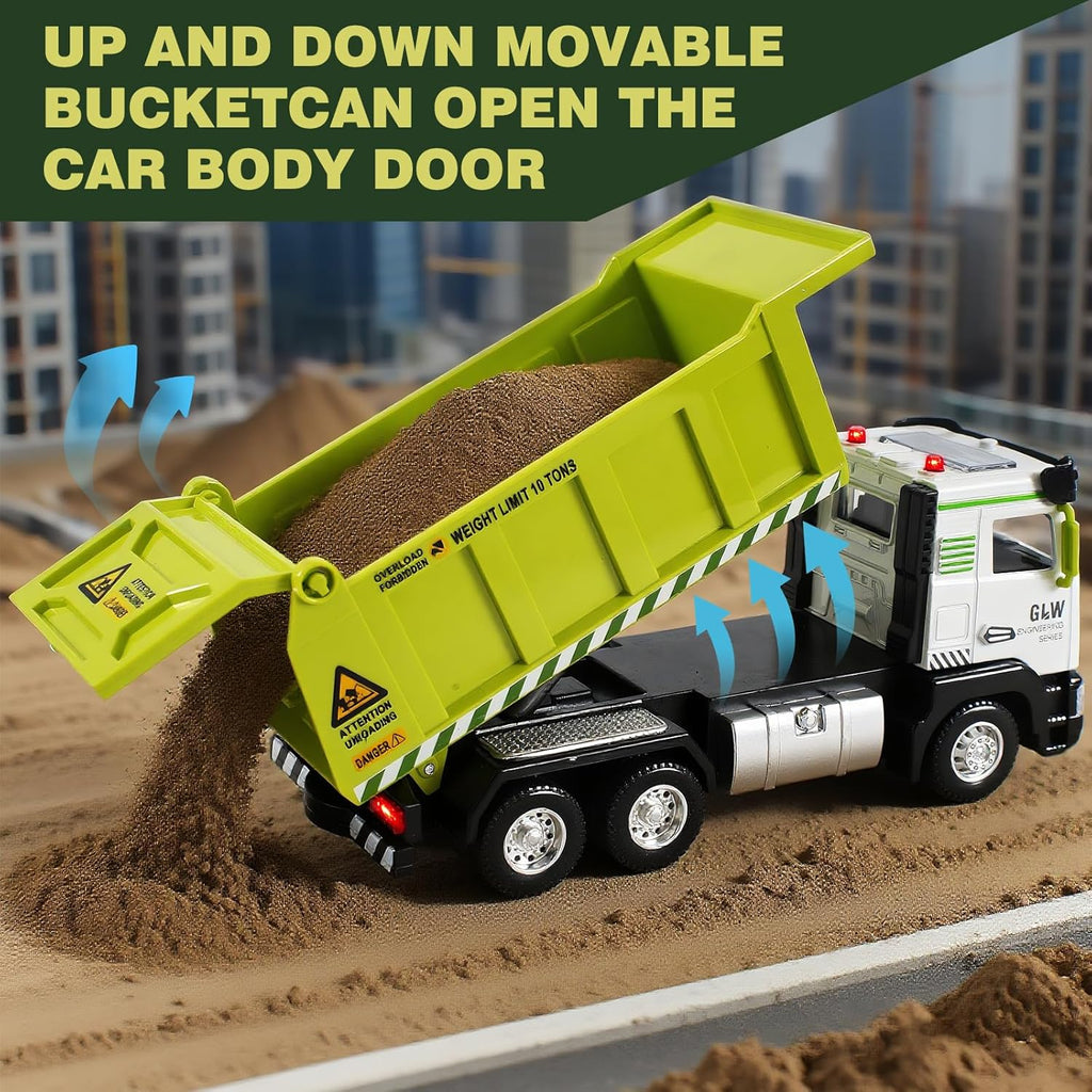 GoxyCraft Construction Dump Truck Toy, 1:40 Model with Lights & Sounds